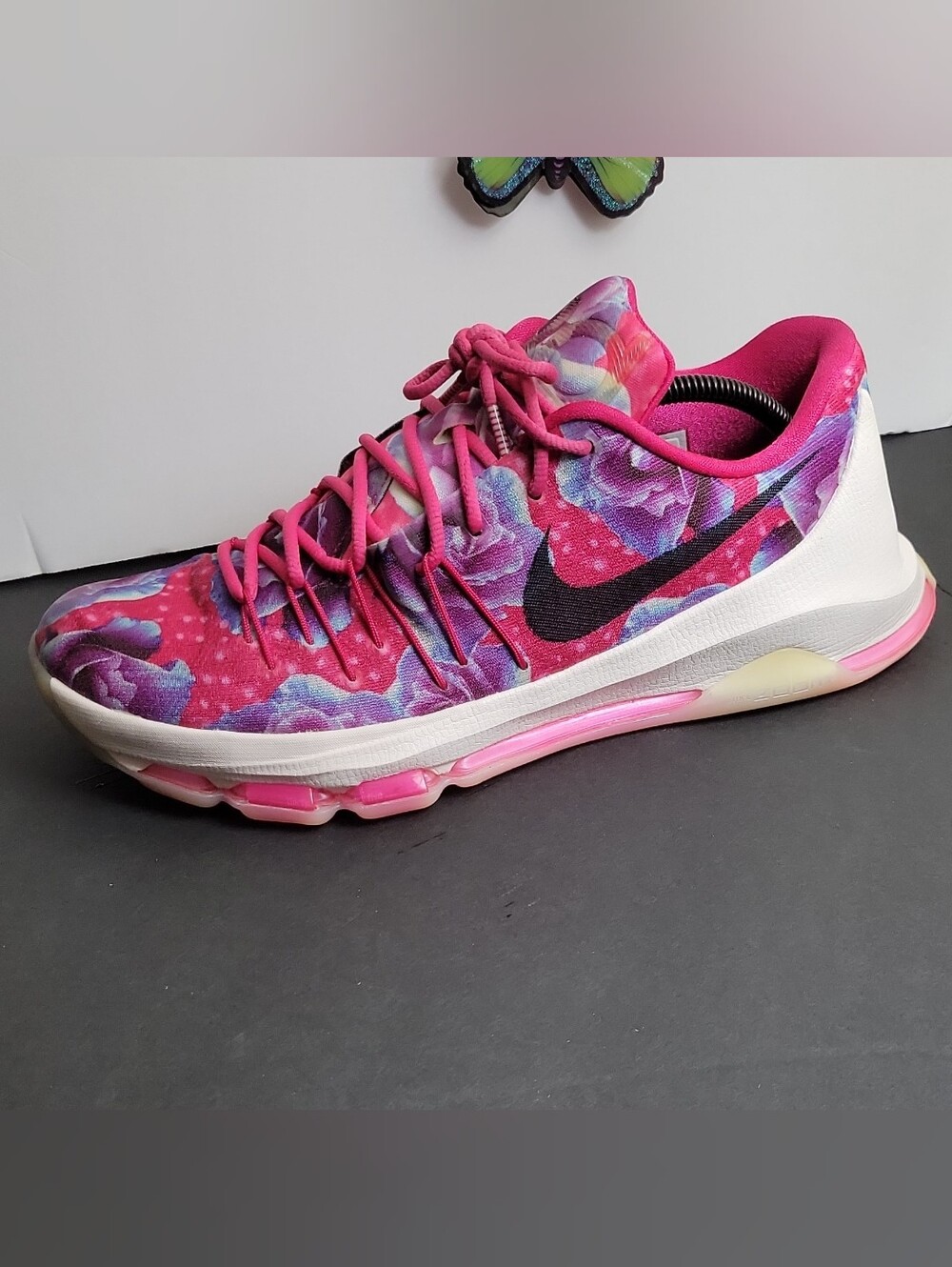 Men's Nike KD 8 EP Aunt Pearl Size 11 Color Vivid Pink/Black-Hyper Turquoise